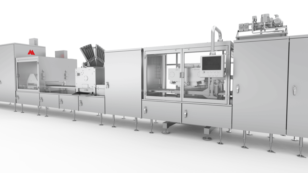 Aasted Jensen Moulding Line – designed for producing high-quality filled chocolates. With advanced technology and customizable options, the Jensen Line ensures consistent product quality and high production efficiency, meeting the diverse needs of confectionery manufacturers